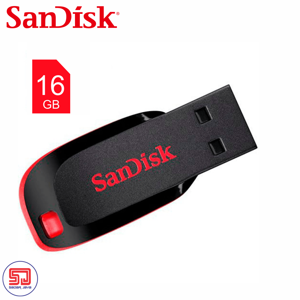 Sandisk Flashdisk 16GB Cruzer Blade USB Drive Original - Sadar Jaya